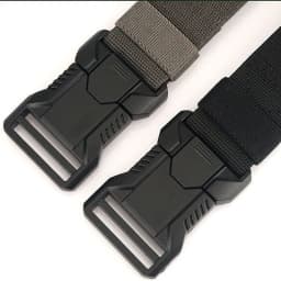 Automatic Plastic Buckle Tactical Belt Men's Multifunction Military Fan Canvas Belt Outdoor Faux Nylon Training Waist Belt Pants