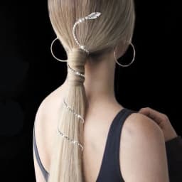1Pc New Snake Shaped Rhinestone Tassel Hair Clip Temperament Side Ponytail Braided Hair DuckbillClip Party Personalized Headwear