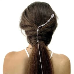 1Pc New Snake Shaped Rhinestone Tassel Hair Clip Temperament Side Ponytail Braided Hair DuckbillClip Party Personalized Headwear