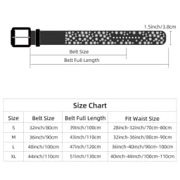 Rivet Punk Belt for Men and Women, Western Studded Belt for Jeans Pants, Faux Leather Cowgirl Cowboy Y2K Belt