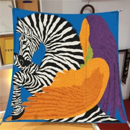 Twill Silk Scarf Shawl Luxury Horse Pegasus Feather Print Square Scarf Women Hijabs Bandana Foulard Neckerchief Head Scarves