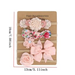 5pcs/Set Baby Girl Headband Set Cute Baby Elastic Hair Band Newborn Head Flower Toddler Headband Headwear Kids Hair Accessories