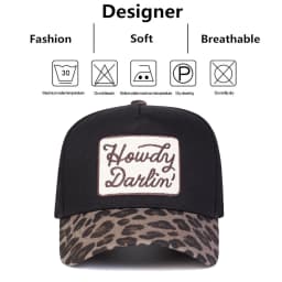 Unisex HOWDY DARLIN Letter Embroidery Baseball Caps Spring and Autumn Outdoor Adjustable Casual Hats Sunscreen Hat Sports Cap