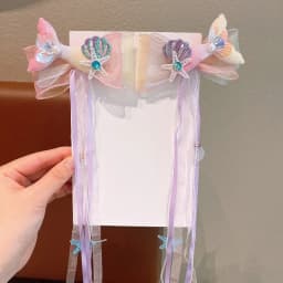 1Pair Dreamy Mermaid Fairy Bow Strap Hair Clip Fairy Air Mesh Side Clip Children's Princess Hair Accessories Daily/Party Style