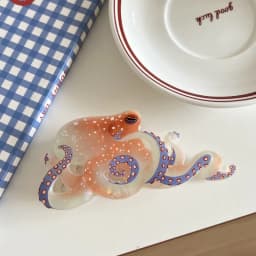 1 Piece of Ocean Wind Octopus Resin Clip,Colorful Octopus Back Hair Clip,Women's Half Tied Hair,Coiled Hair,Shark Clip