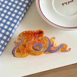 1 Piece of Ocean Wind Octopus Resin Clip,Colorful Octopus Back Hair Clip,Women's Half Tied Hair,Coiled Hair,Shark Clip