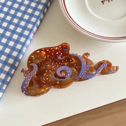 1 Piece of Ocean Wind Octopus Resin Clip,Colorful Octopus Back Hair Clip,Women's Half Tied Hair,Coiled Hair,Shark Clip