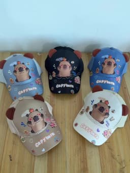 Hot Sale Children's Cartoon 3D Capybara Printed Cap Boys Girls Outdoor Sunshade Cute Kapibala Hat Lovely Kids Baseball Cap