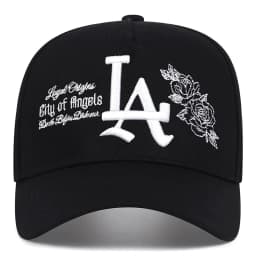 Unisex LA Rose Embroidery Snapback Baseball Caps Spring and Autumn Outdoor Adjustable Casual Hats Sunscreen Hat Sports Cap
