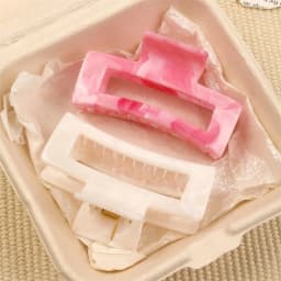 2 Pcs Large Marble Hair Claw Clips for Women Thick Hair White Banana Hair Clips Ripple Jaw Clips Strong Hold Hair Accessories
