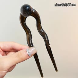 Women Twist Hair Clip for Girls Fashion Plastic Acrylic Bead Hair Sticks U-Shaped Hairpin Geometric Female Lady Hair Accessories