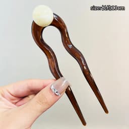 Women Twist Hair Clip for Girls Fashion Plastic Acrylic Bead Hair Sticks U-Shaped Hairpin Geometric Female Lady Hair Accessories
