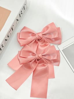2pcs Fashion Multi colored solid color satin bow Hairgrips For Women Girls Party Hair Accessories