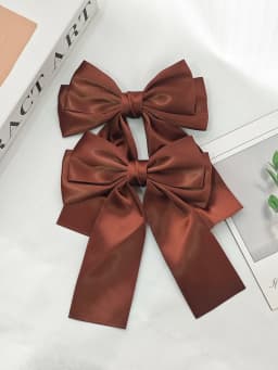 2pcs Fashion Multi colored solid color satin bow Hairgrips For Women Girls Party Hair Accessories
