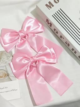 2pcs Fashion Multi colored solid color satin bow Hairgrips For Women Girls Party Hair Accessories