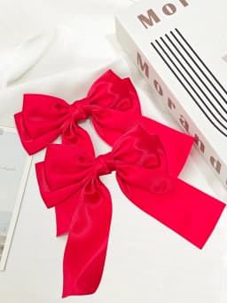2pcs Fashion Multi colored solid color satin bow Hairgrips For Women Girls Party Hair Accessories