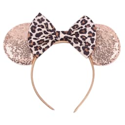 2026 Leopard Mouse Ears Headband Girls Cosplay Trendy 5"Bow Hairband Festival Birthday Party DIY Hair Accessories Gifts