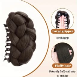 Elegant Synthetic Hair Bun Hairpiece Oval Claw Clip Design Women's High Bun Accessory Suitable for Daily Wear Hair Accessories