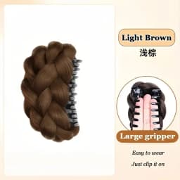 Elegant Synthetic Hair Bun Hairpiece Oval Claw Clip Design Women's High Bun Accessory Suitable for Daily Wear Hair Accessories