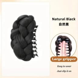 Elegant Synthetic Hair Bun Hairpiece Oval Claw Clip Design Women's High Bun Accessory Suitable for Daily Wear Hair Accessories