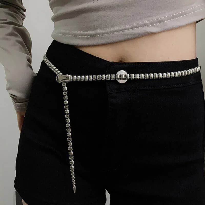 Retro Simple Metal Snake Waist Chain Personality Adjustable Chain Belt Dress Pants Waist Decoration Accessories