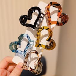 5-Pack Heart Claw Clips – Multi-Color Stylish Hair Grips for All Occasions-Unique Design for Everyday Style