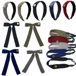 A5  Fashion Cordury Gold button Flat Band Large Hair headband Baby Mini clip Kids School Hair Accessories hairband