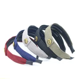 A5  Fashion Cordury Gold button Flat Band Large Hair headband Baby Mini clip Kids School Hair Accessories hairband