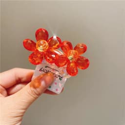 Children's Hair Accessory Bright Flowers Double-headed Rubber Bands Ponytail Hair Tie Blue Color Funny Cute Kawaii Girl Hair Tie