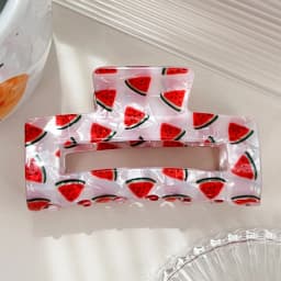 1pc acrylic fresh fruit square hollow hair clip, suitable for thick hair half-up hairstyles shark clips hair accessories