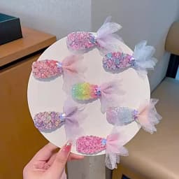 1/2Pcs Children's Sequins Mermaid Hair Clips Girls Glitter Sweet Mesh Hairpin Barrette Cute Princess Headwear Hair Accessories
