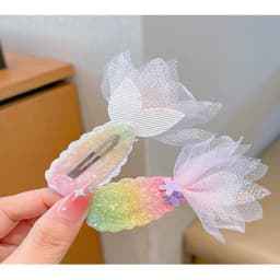 1/2Pcs Children's Sequins Mermaid Hair Clips Girls Glitter Sweet Mesh Hairpin Barrette Cute Princess Headwear Hair Accessories