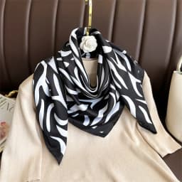 Luxury 90cm Twill Square Scarf For Women Spring Print Hair Band Hijab Foulard Sunsceen Neckerchief Shawl Wraps Echarpe