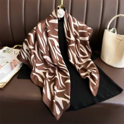 Luxury 90cm Twill Square Scarf For Women Spring Print Hair Band Hijab Foulard Sunsceen Neckerchief Shawl Wraps Echarpe