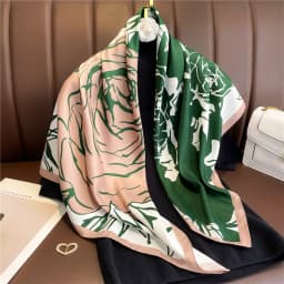 Luxury 90cm Twill Square Scarf For Women Spring Print Hair Band Hijab Foulard Sunsceen Neckerchief Shawl Wraps Echarpe