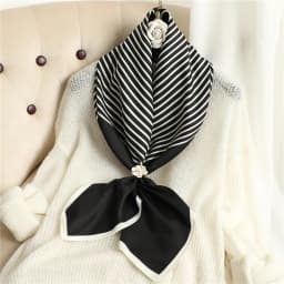 Luxury 90cm Twill Square Scarf For Women Spring Print Hair Band Hijab Foulard Sunsceen Neckerchief Shawl Wraps Echarpe