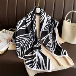 Luxury 90cm Twill Square Scarf For Women Spring Print Hair Band Hijab Foulard Sunsceen Neckerchief Shawl Wraps Echarpe
