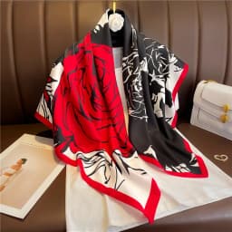 Luxury 90cm Twill Square Scarf For Women Spring Print Hair Band Hijab Foulard Sunsceen Neckerchief Shawl Wraps Echarpe
