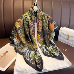 Luxury 90cm Twill Square Scarf For Women Spring Print Hair Band Hijab Foulard Sunsceen Neckerchief Shawl Wraps Echarpe