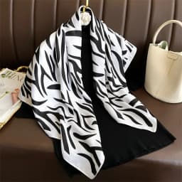 Luxury 90cm Twill Square Scarf For Women Spring Print Hair Band Hijab Foulard Sunsceen Neckerchief Shawl Wraps Echarpe