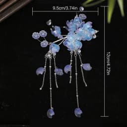 2pcs Vintage Flower Hairpin Chinese Style Hair Clip Tiaras Pearls Pendant Hairpin Fairy Floral Headpieces Women Hair Accessories