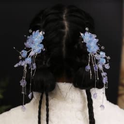 2pcs Vintage Flower Hairpin Chinese Style Hair Clip Tiaras Pearls Pendant Hairpin Fairy Floral Headpieces Women Hair Accessories