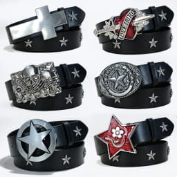Subculture Harajuku Style Punk Studded Cross Belt Burst Pattern Hip Hop Street Style Men's Belt Rock Party Music Festival Belt