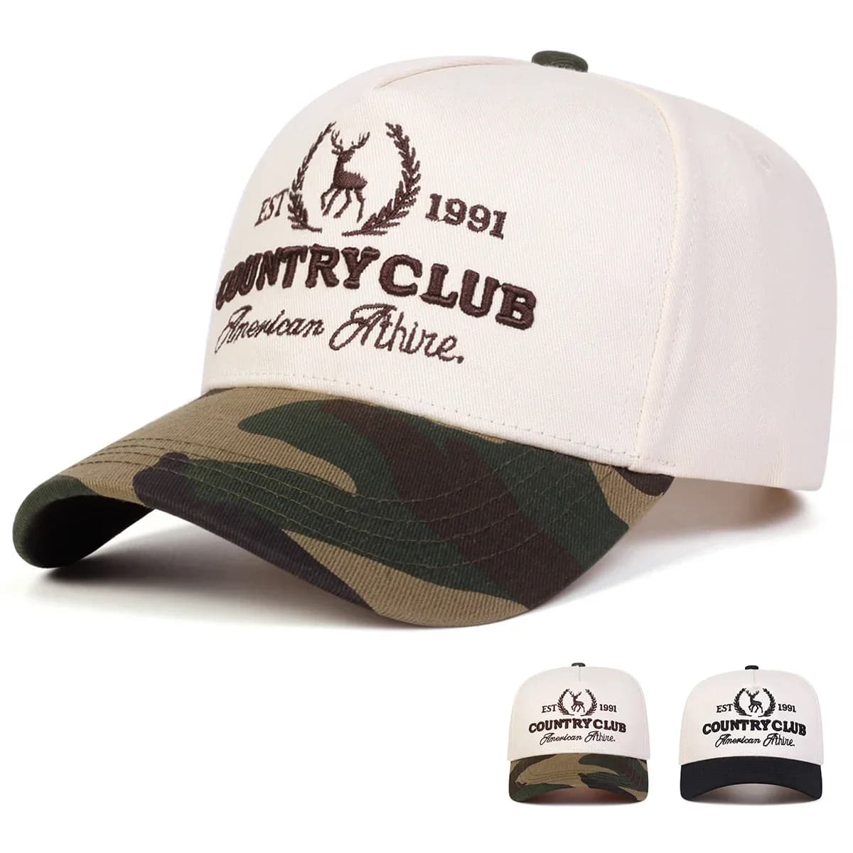 Unisex COUNTRY CLUB Letter Embroidery Baseball Caps Spring Autumn Outdoor Adjustable Casual Hats Sunscreen Hat Sports Cap