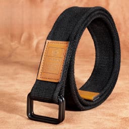 Unisex Canvas Belt for Men and Women, Casual Business Jeans Double-Ring Buckle Belt, Outdoor Woven Waistband