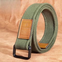 Unisex Canvas Belt for Men and Women, Casual Business Jeans Double-Ring Buckle Belt, Outdoor Woven Waistband