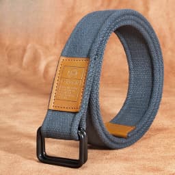 Unisex Canvas Belt for Men and Women, Casual Business Jeans Double-Ring Buckle Belt, Outdoor Woven Waistband