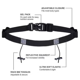Ironman Triathlon Marathon Running Belt Adjustable Elastic Belt for Outdoor Sports Cycling Lightweight Number Plate Holder Belt