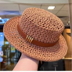 New Flat Top Sun Hat 2026 Delicate Weaving Straw Hat Summer Straw Hat Pearl New Elastic Ribbon Hat Sombreros Chapeau Femme