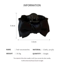 1/2 Pcs Black Fabric Bowknot Hair Claw Clips Women Cute Small Double-sided Acrylic Bangs Shark Clip Hairpins Accessories Sets